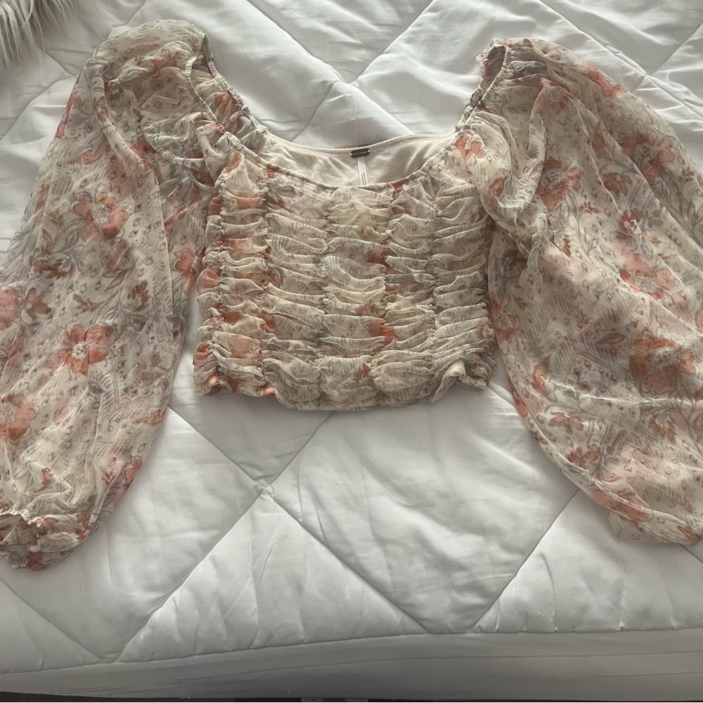 Free People Women's Lila Puff Sleeve Cami Top Medium